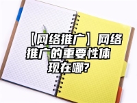 【網絡推廣】網絡推廣的重要性體現在哪?