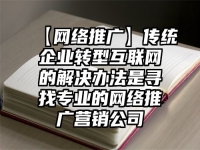 【網絡推廣】傳統企業轉型互聯網的解決辦法是尋找專業的網絡推廣營銷公司