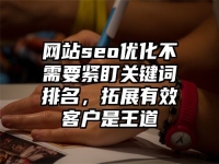 網站seo優化不需要緊盯關鍵詞排名，拓展有效客戶是王道